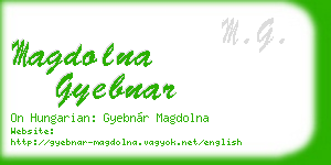 magdolna gyebnar business card